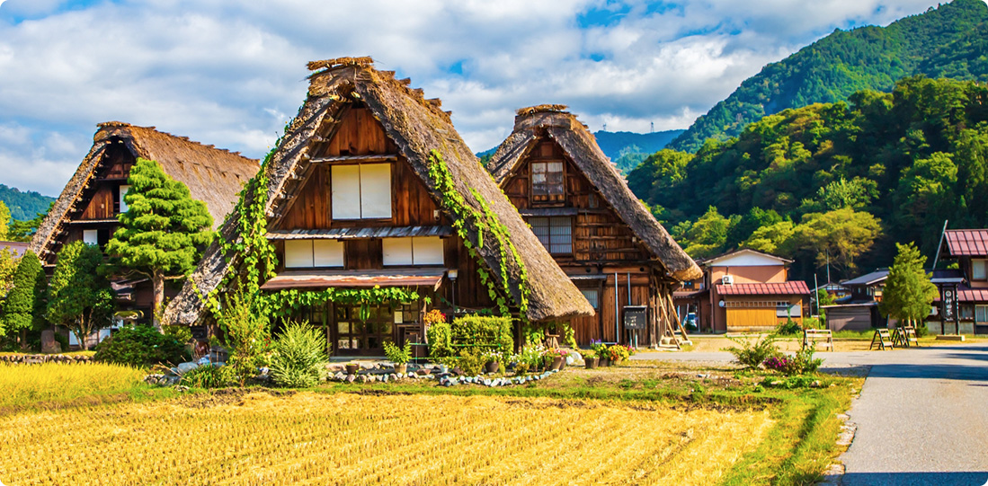 界遺産・白川郷までお車でわずか30分